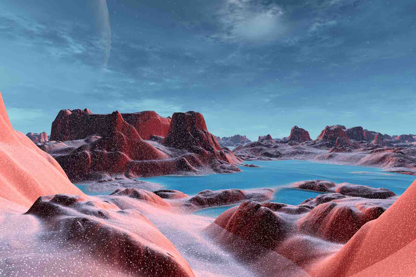 Alien Landscape Red Planet Wall Art
