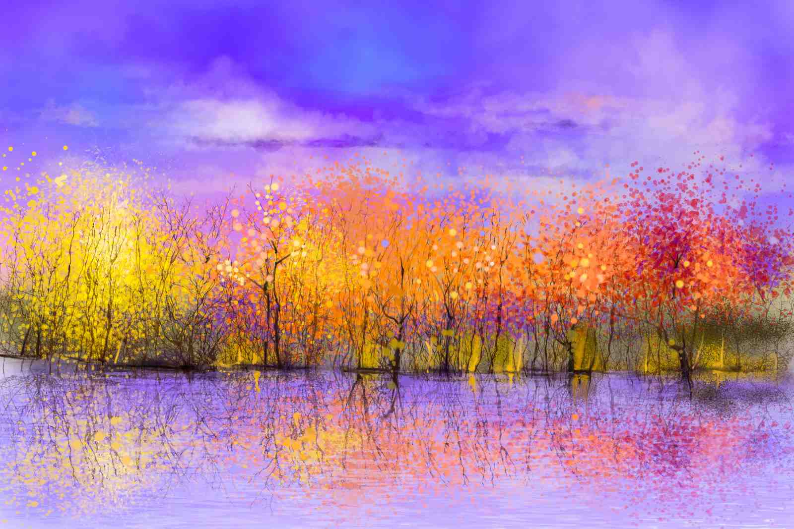 Vibrant Autumn Trees Wall Art