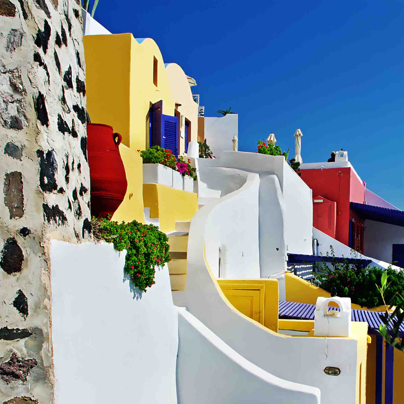 Santorini White & Yellow Architecture Wall Art
