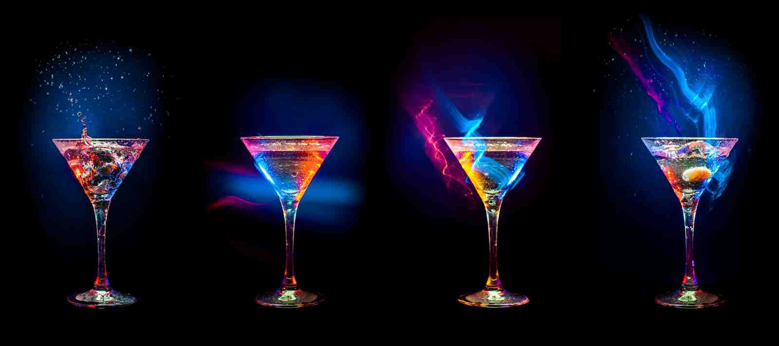 Vibrant Martini Splash Wall Art