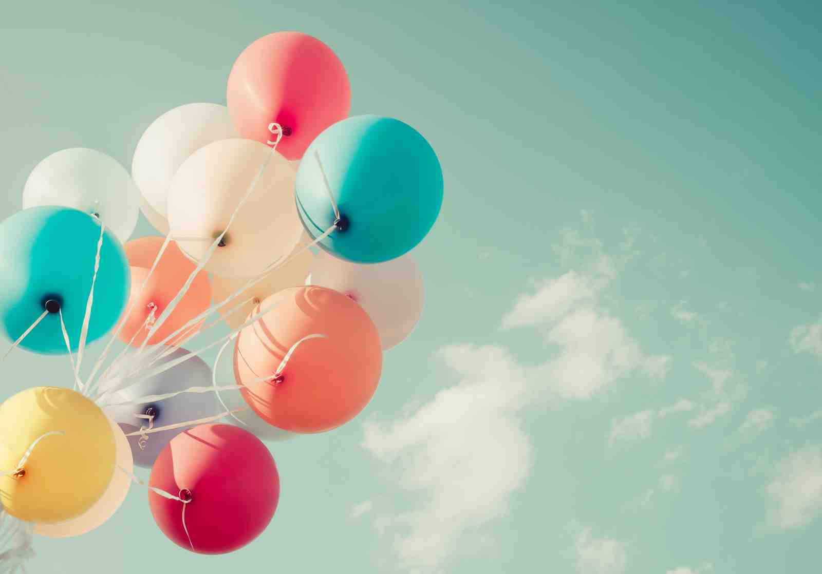Vibrant Balloon Cluster Sky Wall Art