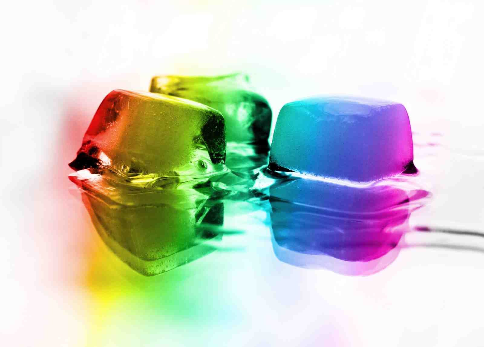 Vibrant Rainbow Ice Cubes Wall Art
