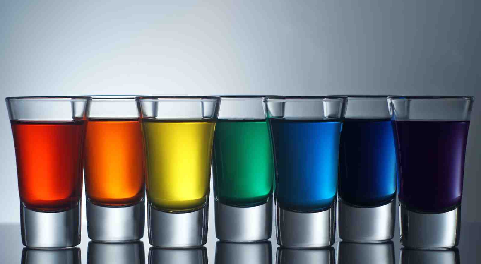 Vibrant Rainbow Shot Glasses Wall Art