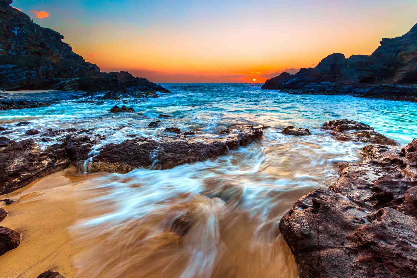 Serene Sunset Beach Ocean Wall Art