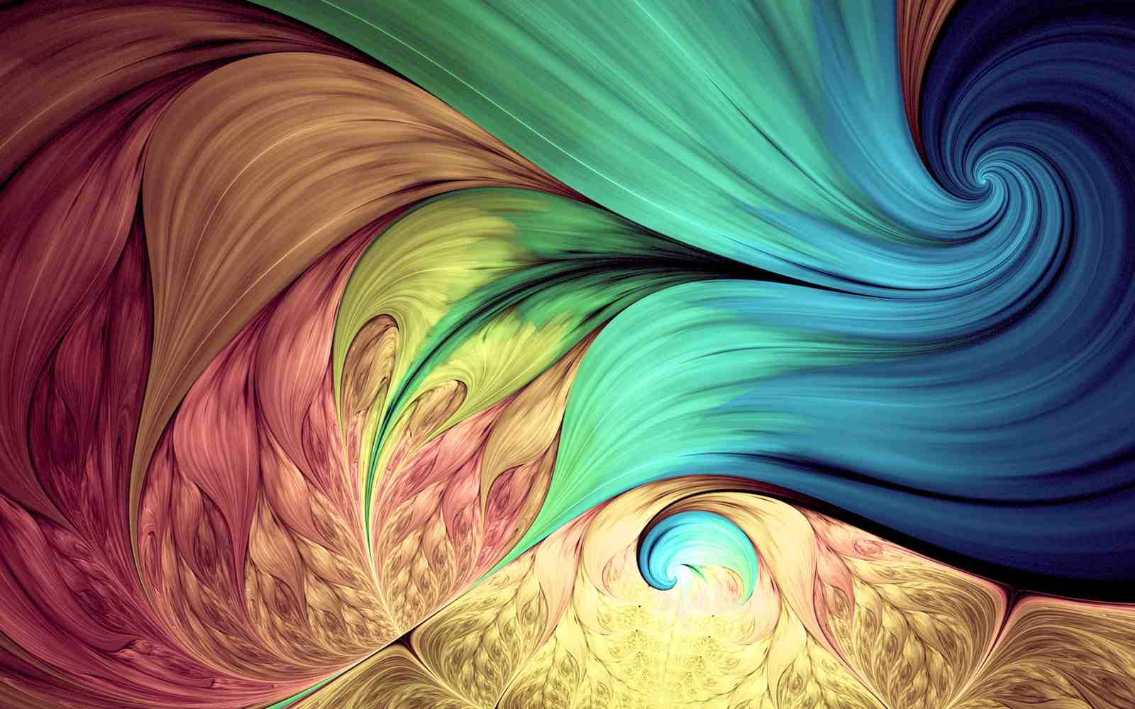 Vibrant Swirl Fractal Art Wall Art