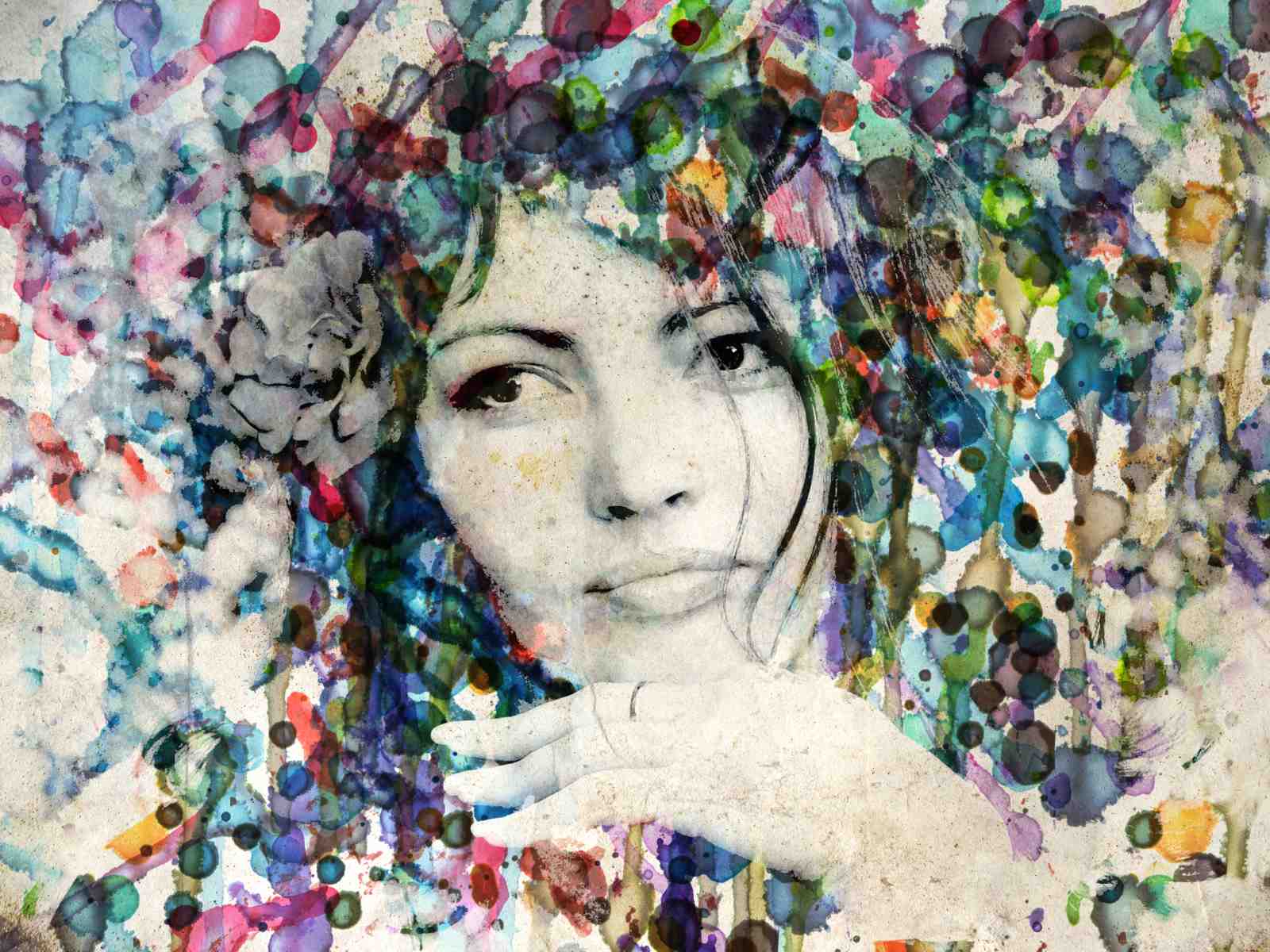 Vibrant Abstract Portrait Wall Art