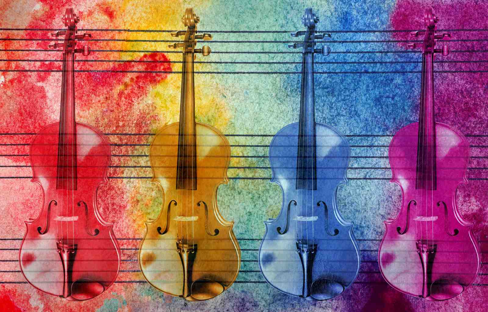 Vibrant Violin Symphony Wall Art