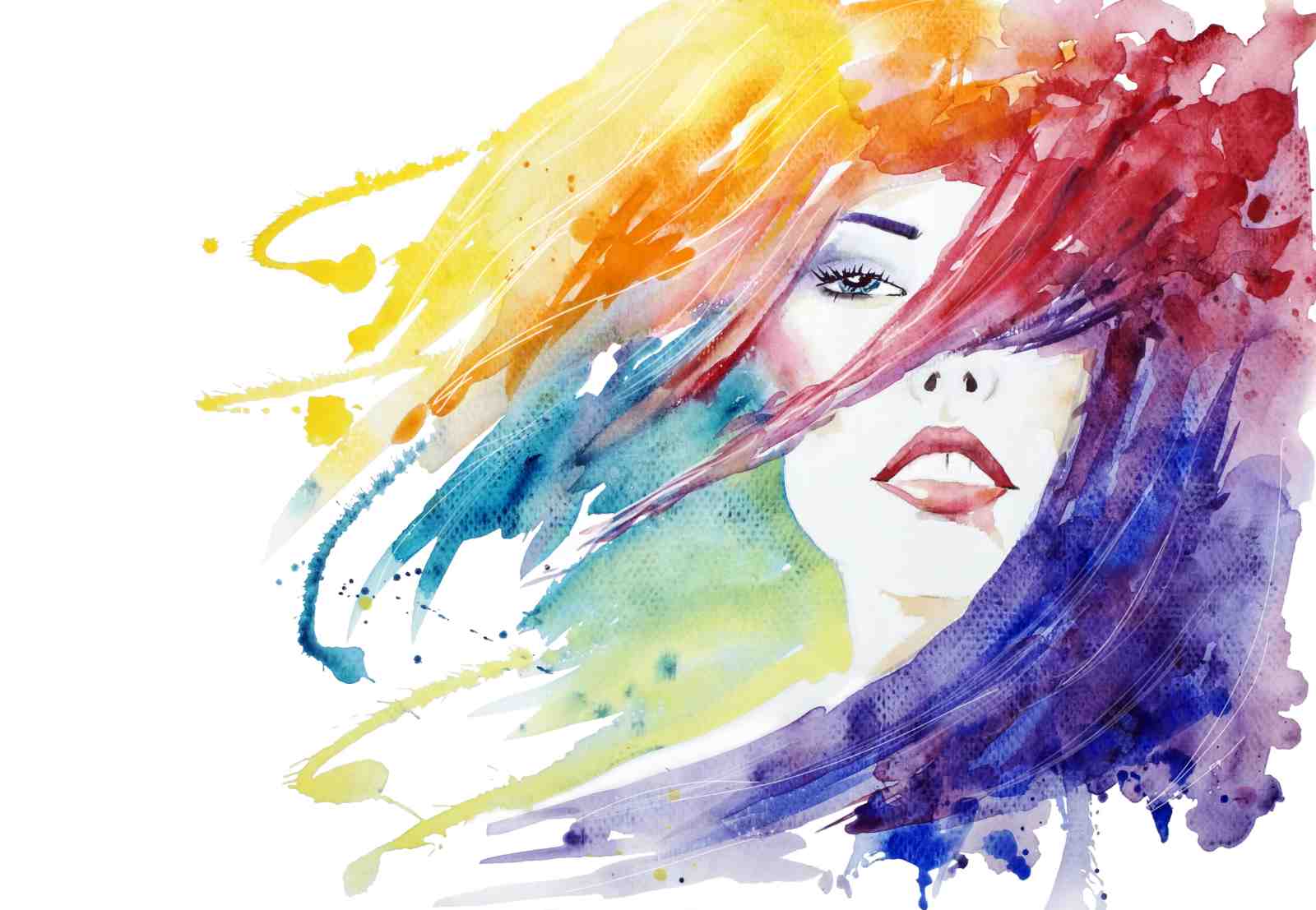 Vibrant Watercolor Portrait Wall Art