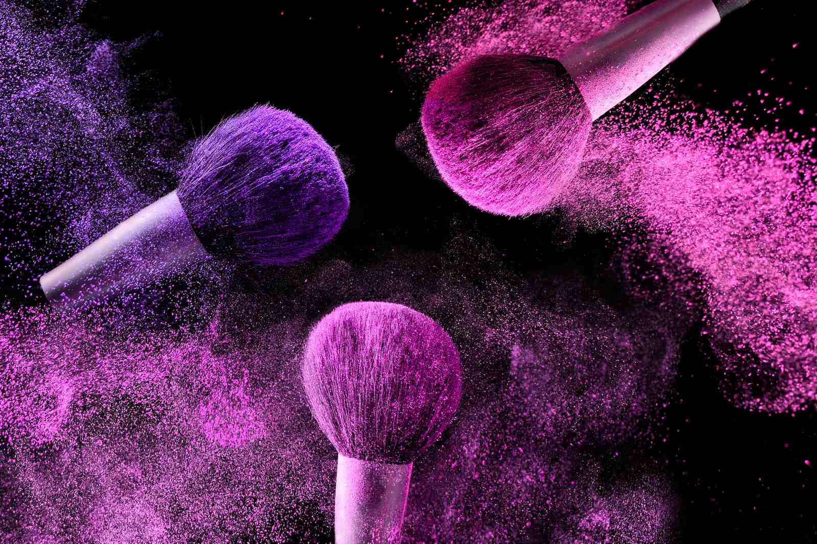 Vibrant Makeup Brush Explosion Wall Art