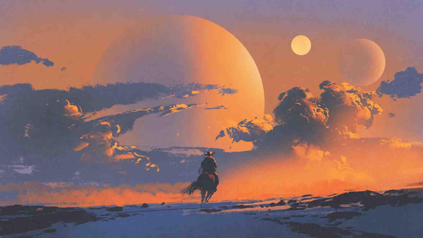 Cosmic Cowboy Sunset Wall Art