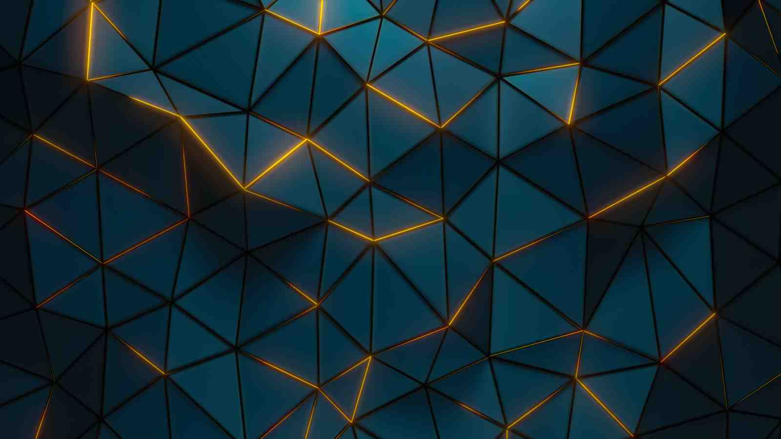 Geometric Glow Teal & Gold Abstract Wall Art
