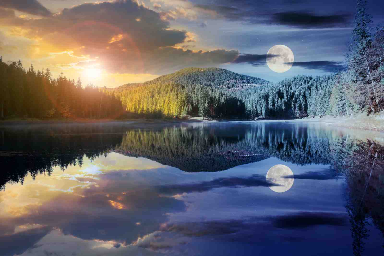 Enchanted Lake Day & Night Wall Art
