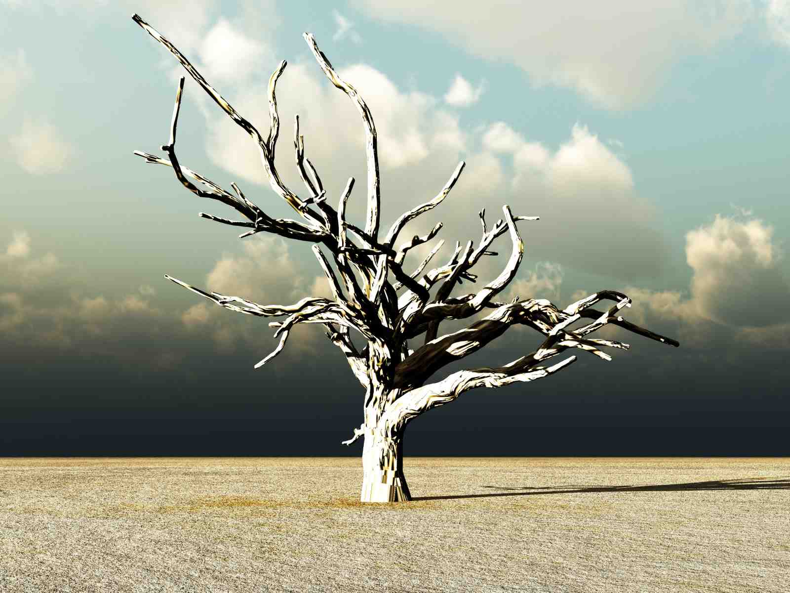 Dramatic Dead Tree Desert Landscape Wall Art