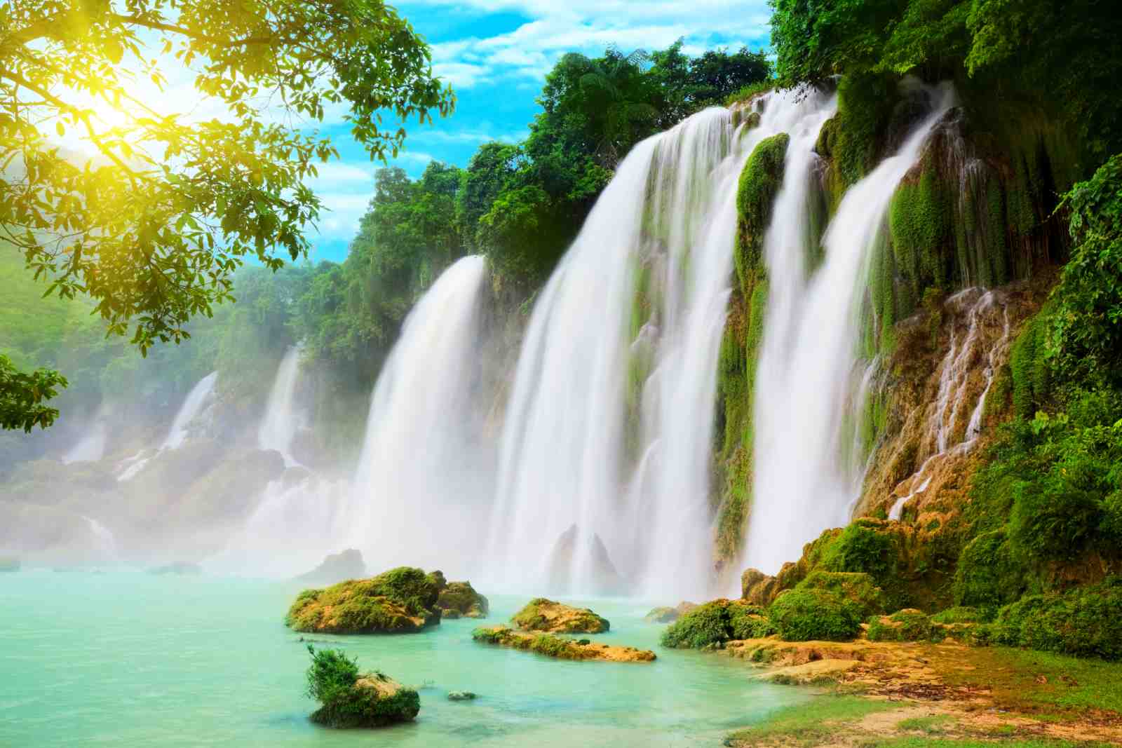 Serene Waterfall Nature Landscape Wall Art