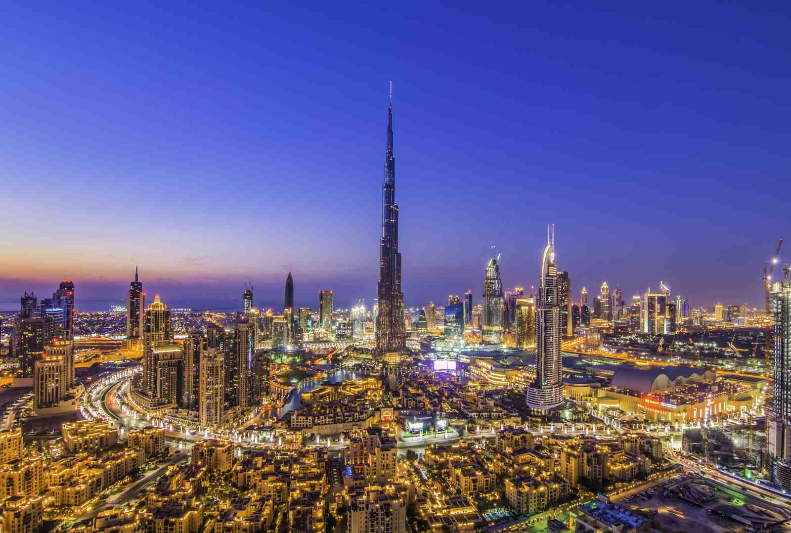 Dubai Skyline at Dusk Wall Art