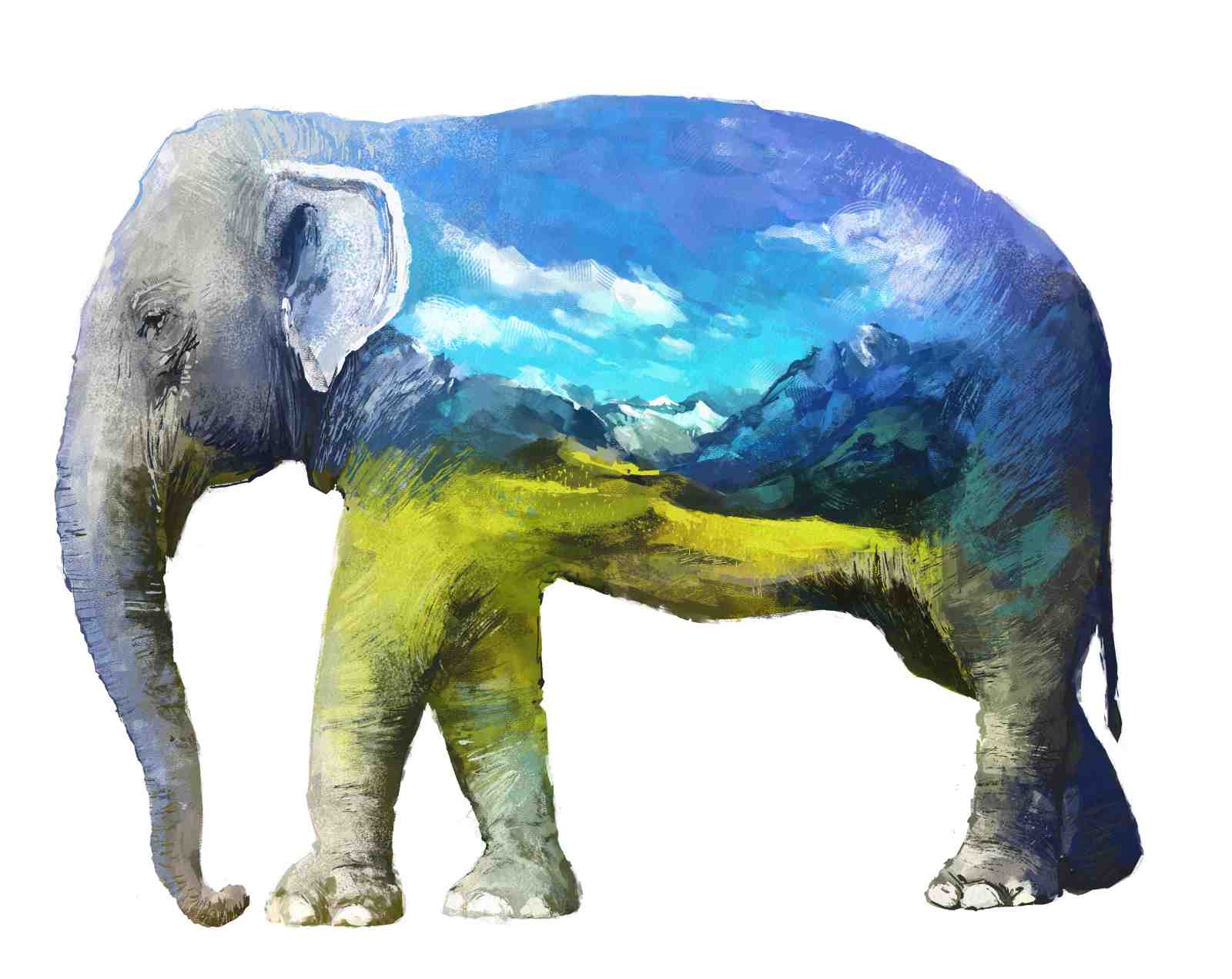 Majestic Elephant Landscape Wall Art