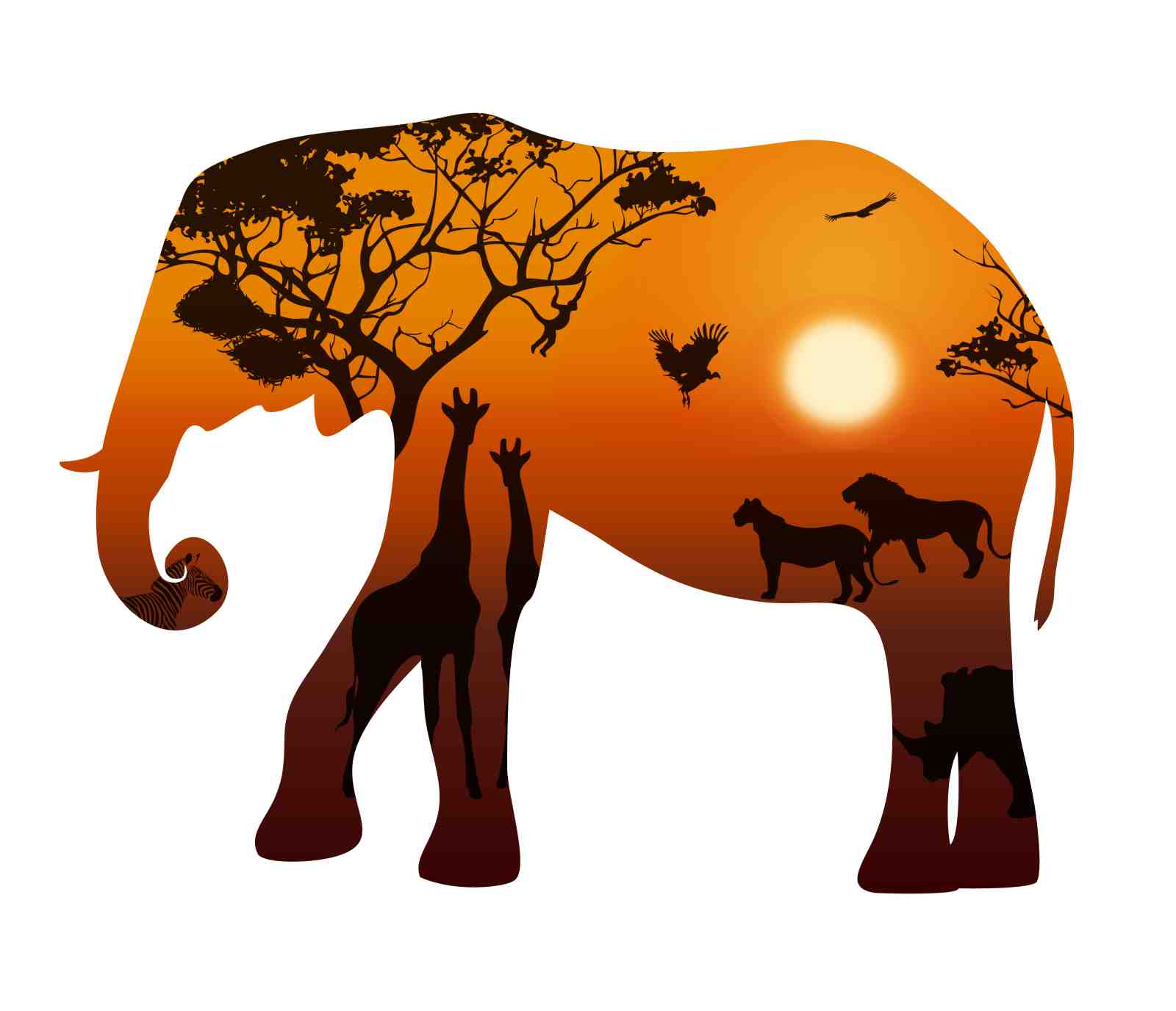 Majestic African Safari Elephant Wall Art