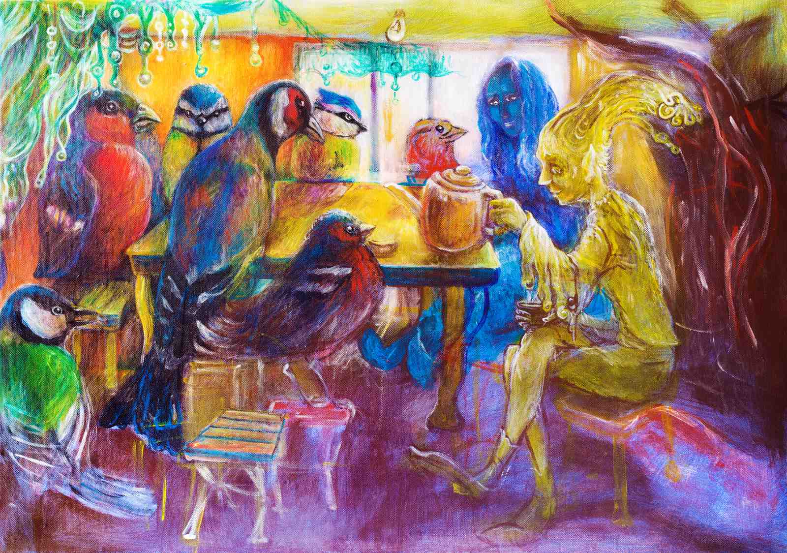Enchanted Tea Party Birds & Fairy Wall Art