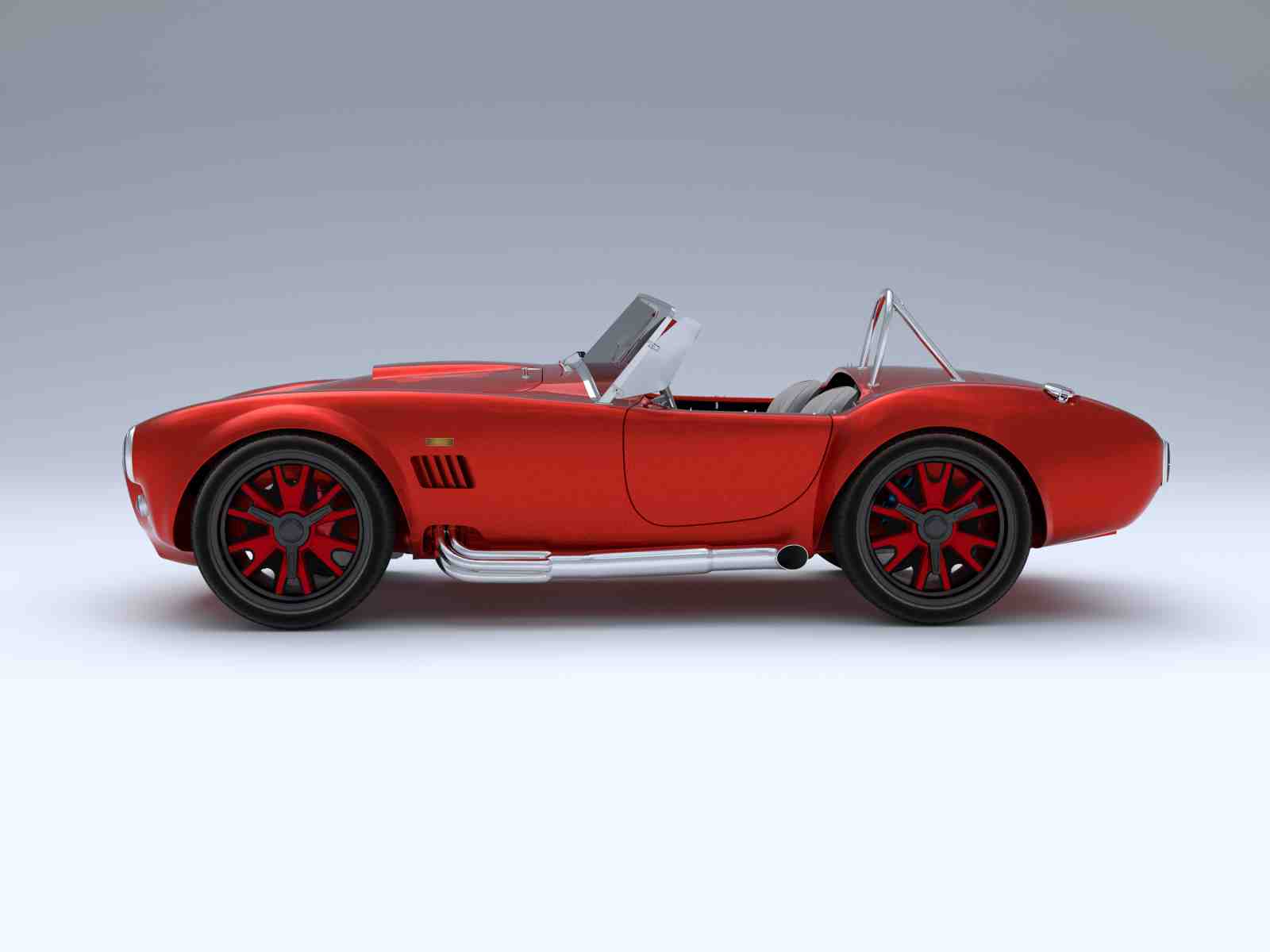 Vintage Red Cobra Sports Car Wall Art