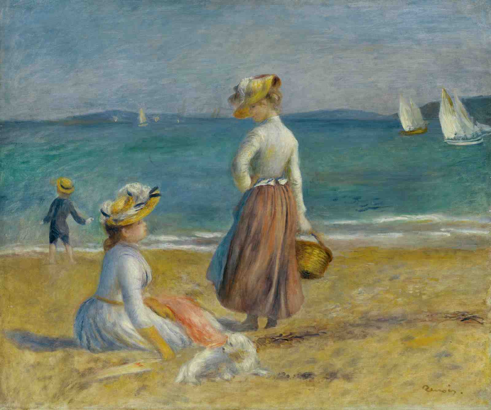 Impressionist Beach Scene by Renoir Wall Art