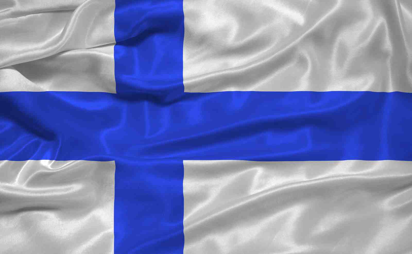 Elegant Finnish Flag on Silk Wall Art