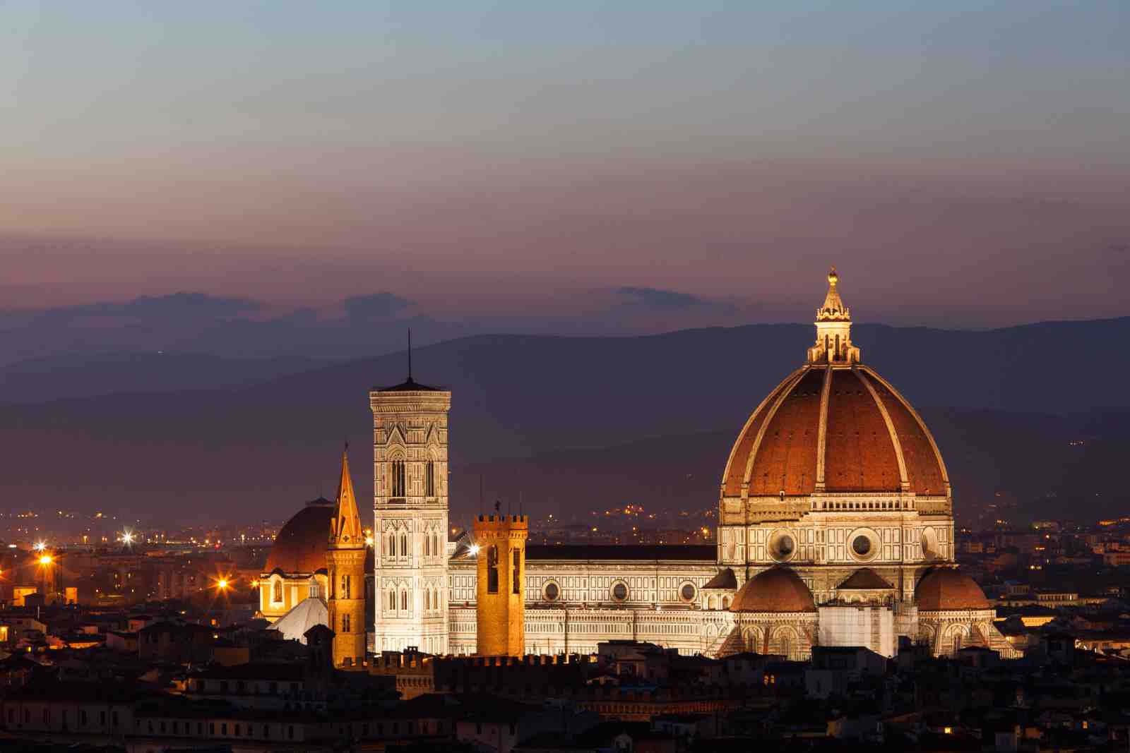 Florence Cathedral Dusk Panorama Wall Art