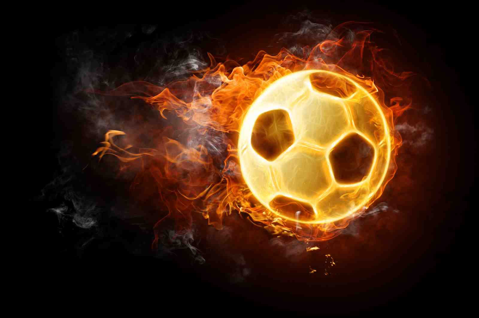 Fiery Soccer Ball Art Wall Art