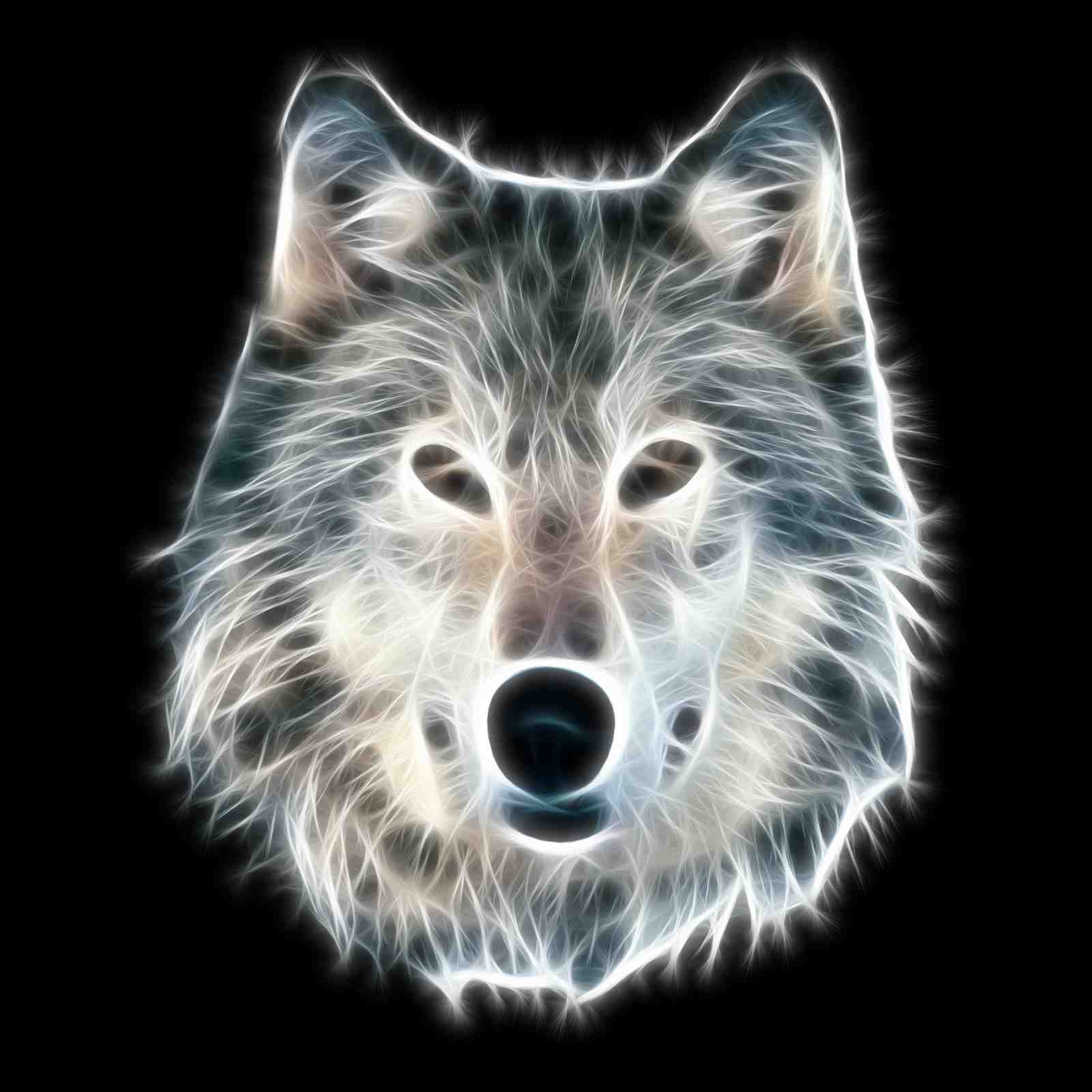 Majestic Wolf Fractal Art Wall Art