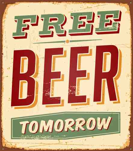 Vintage Free Beer Tomorrow Wall Art Wall Art