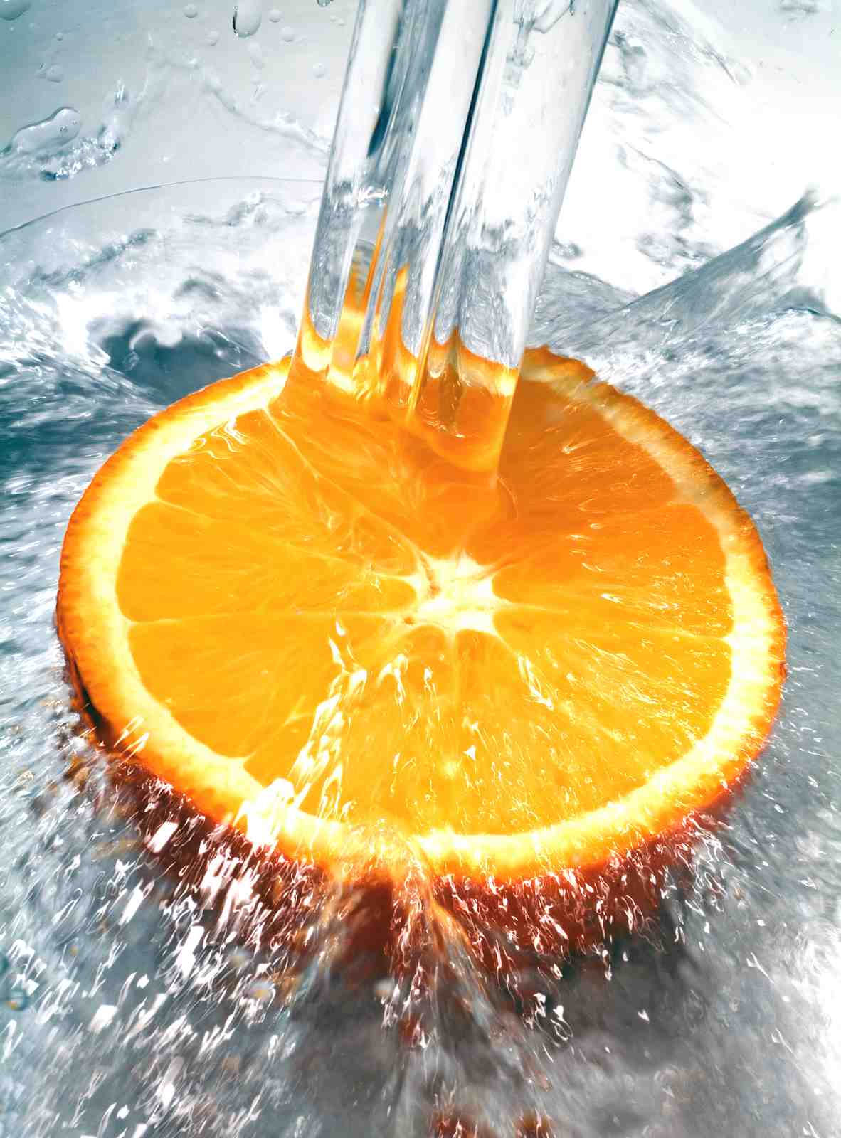Vibrant Orange Slice Splash Wall Art