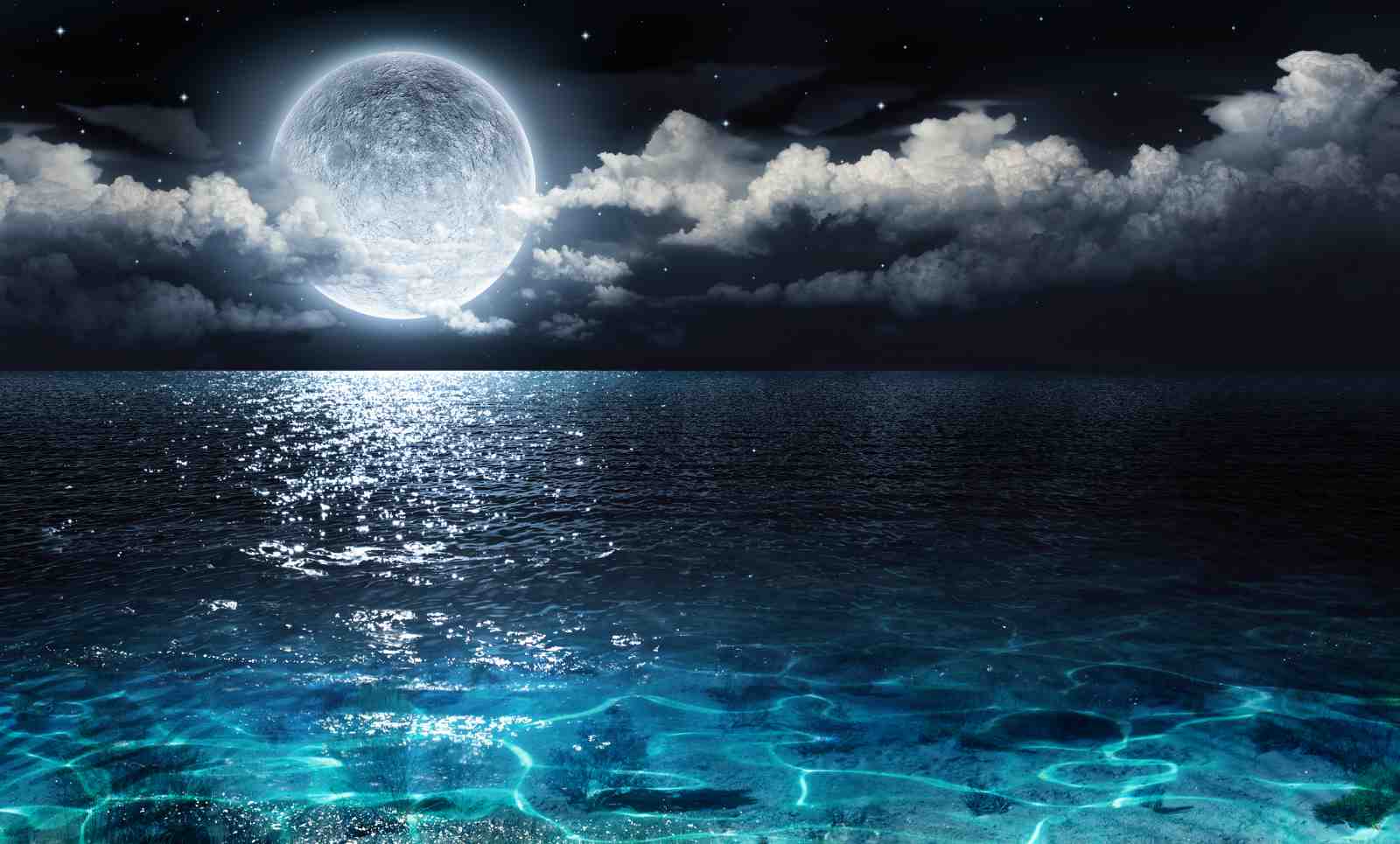 Serene Moonlight Ocean Wall Art