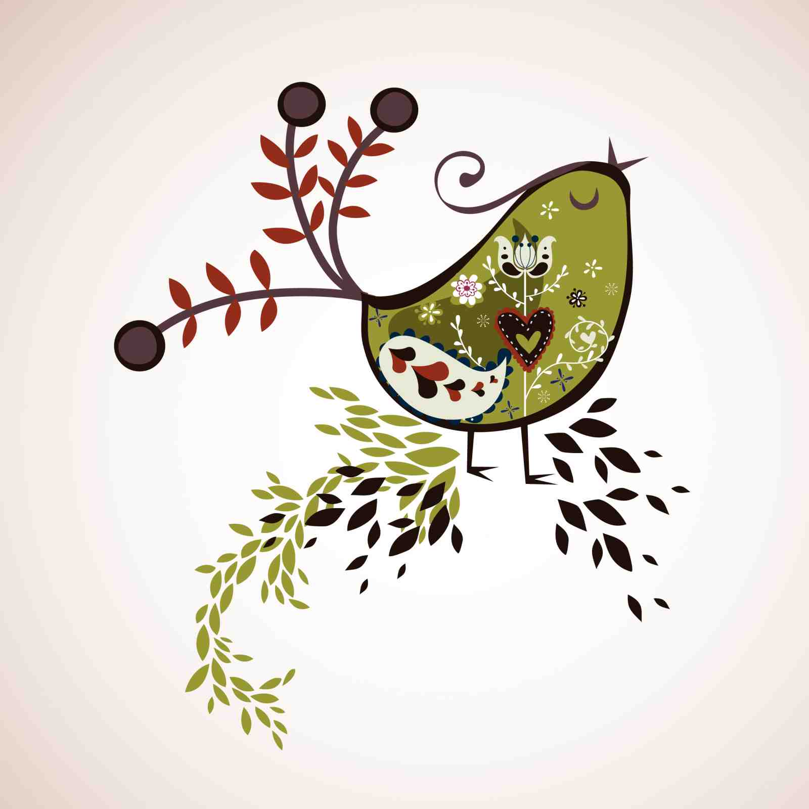 Whimsical Folk Art Bird Wall Art