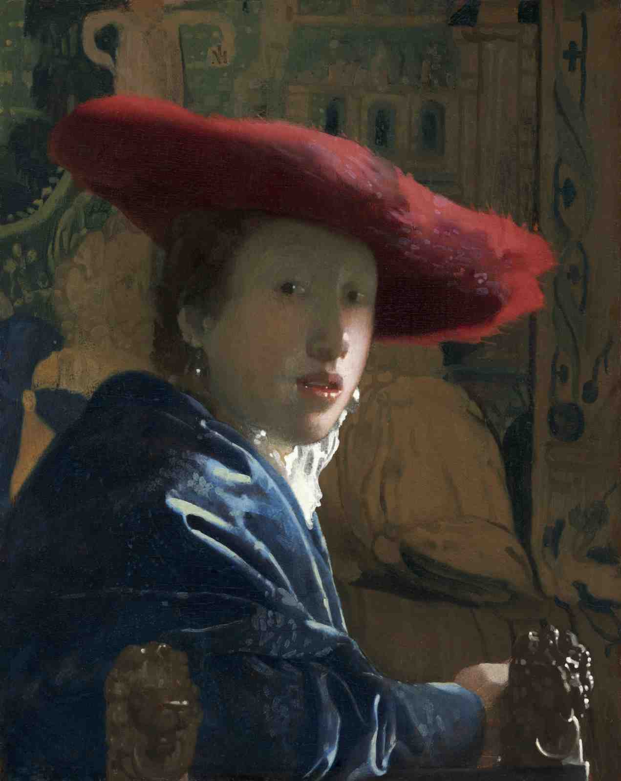 Girl with Red Hat Classic Art Wall Art
