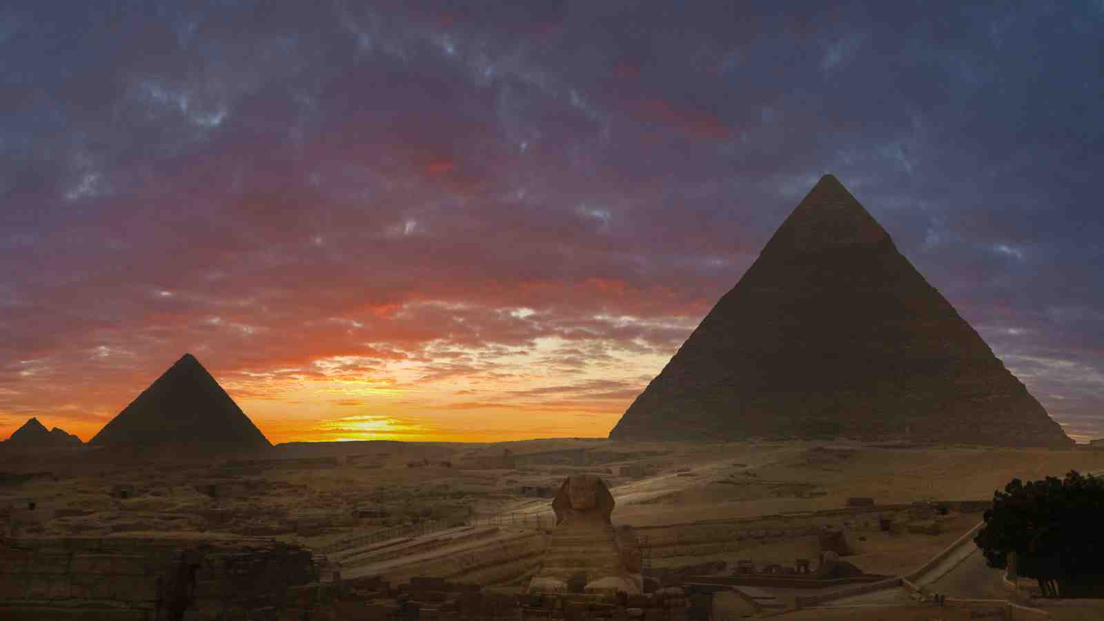 Majestic Pyramids Sunset Egypt Wall Art