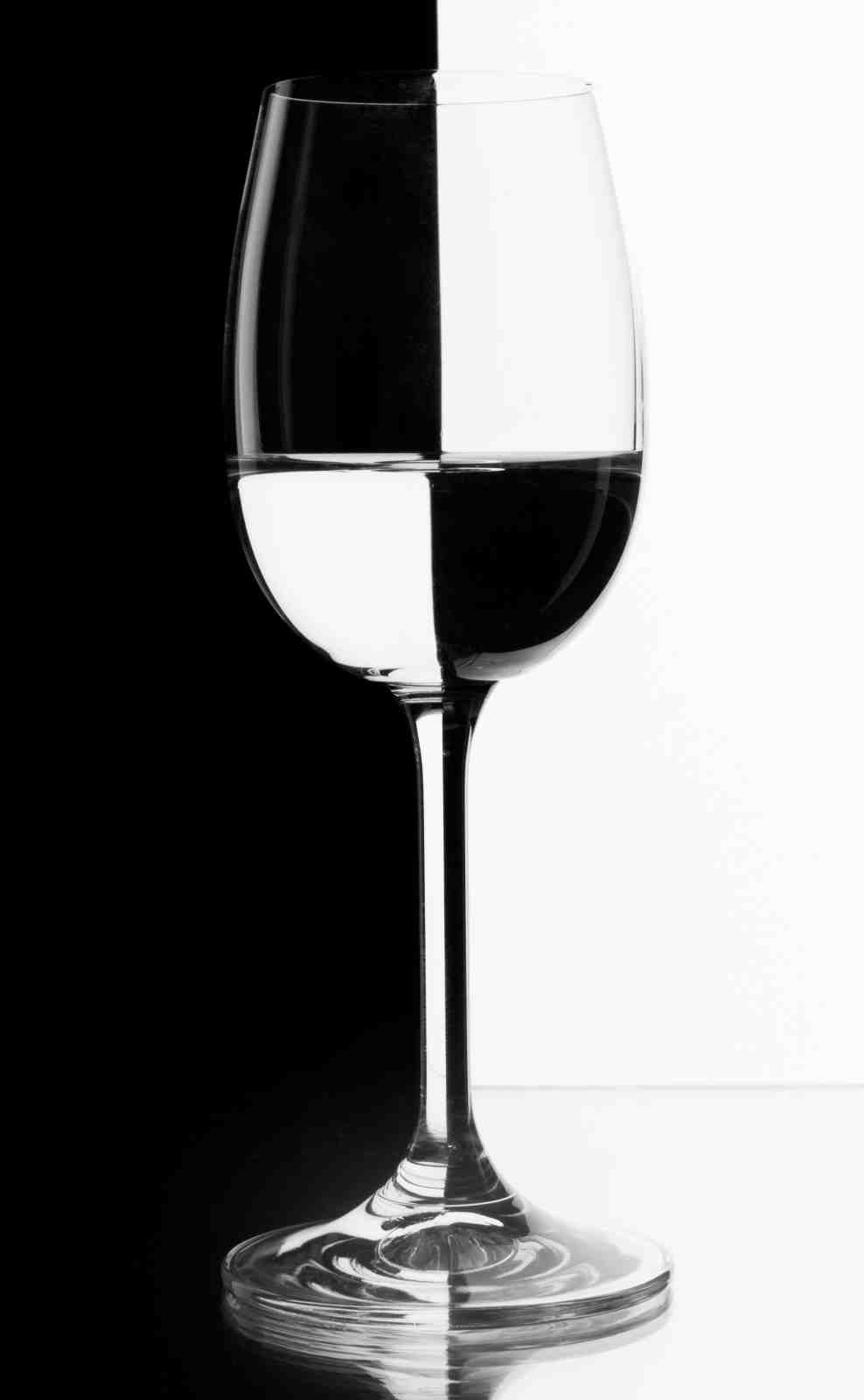 Abstract Black & White Wine Glass Wall Art