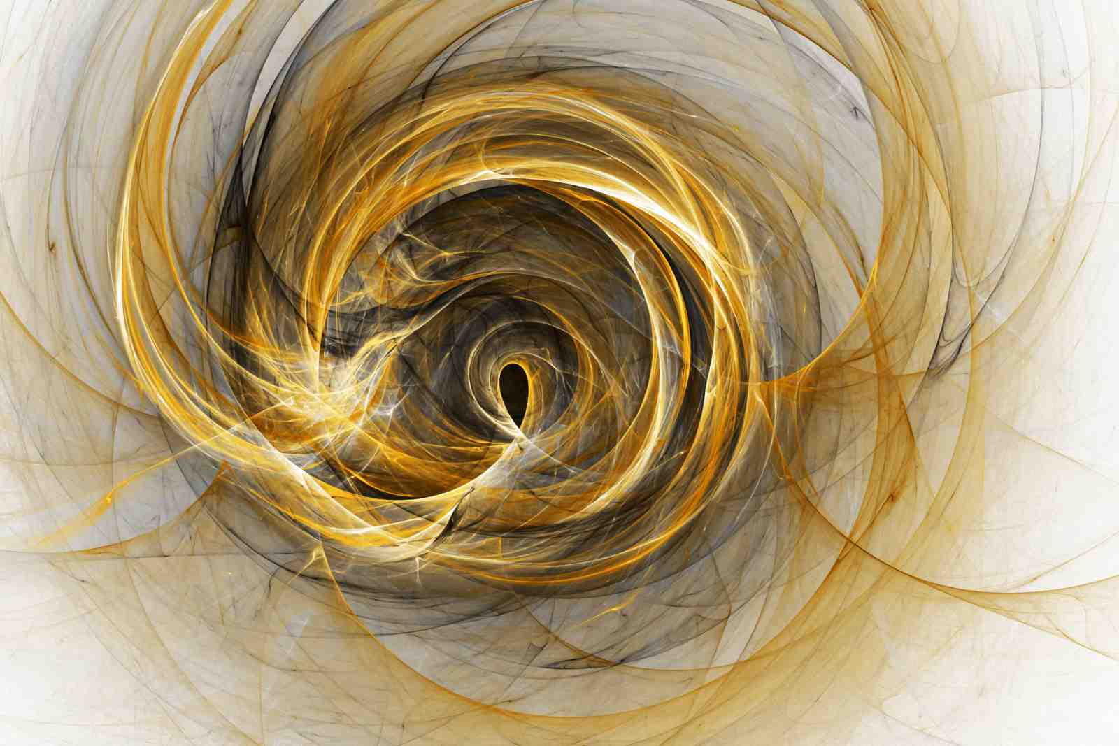 Gold Swirl Abstract Fractal Wall Art