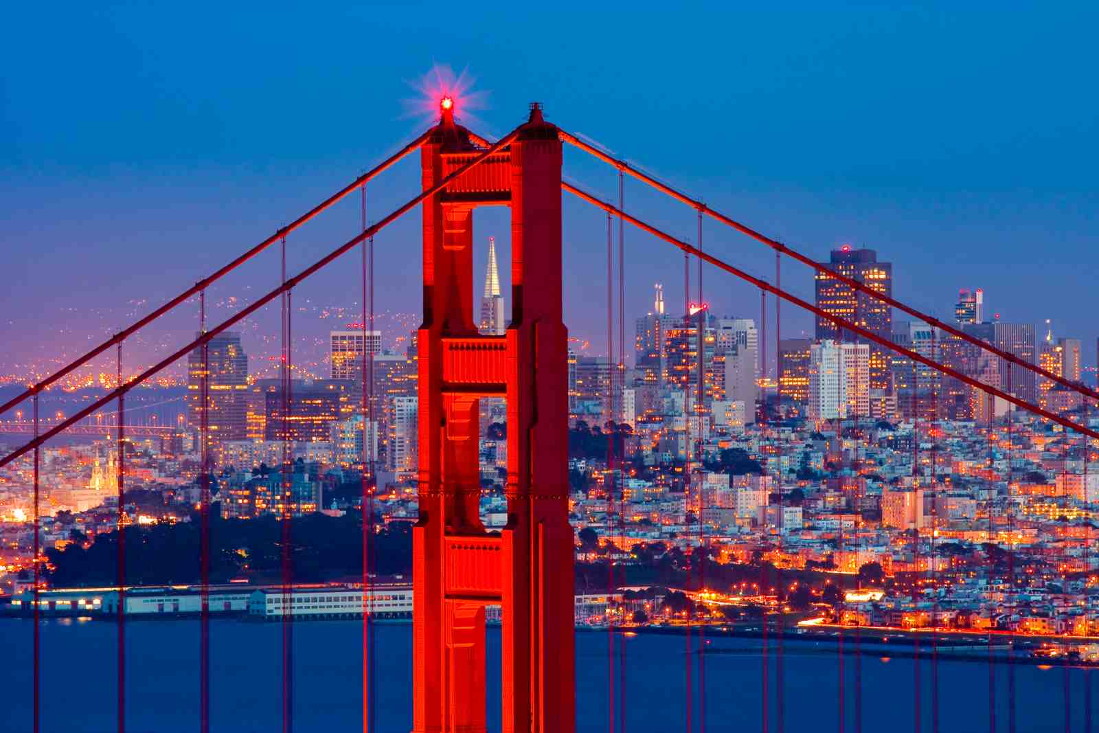 Golden Gate Bridge Night View Wall Art