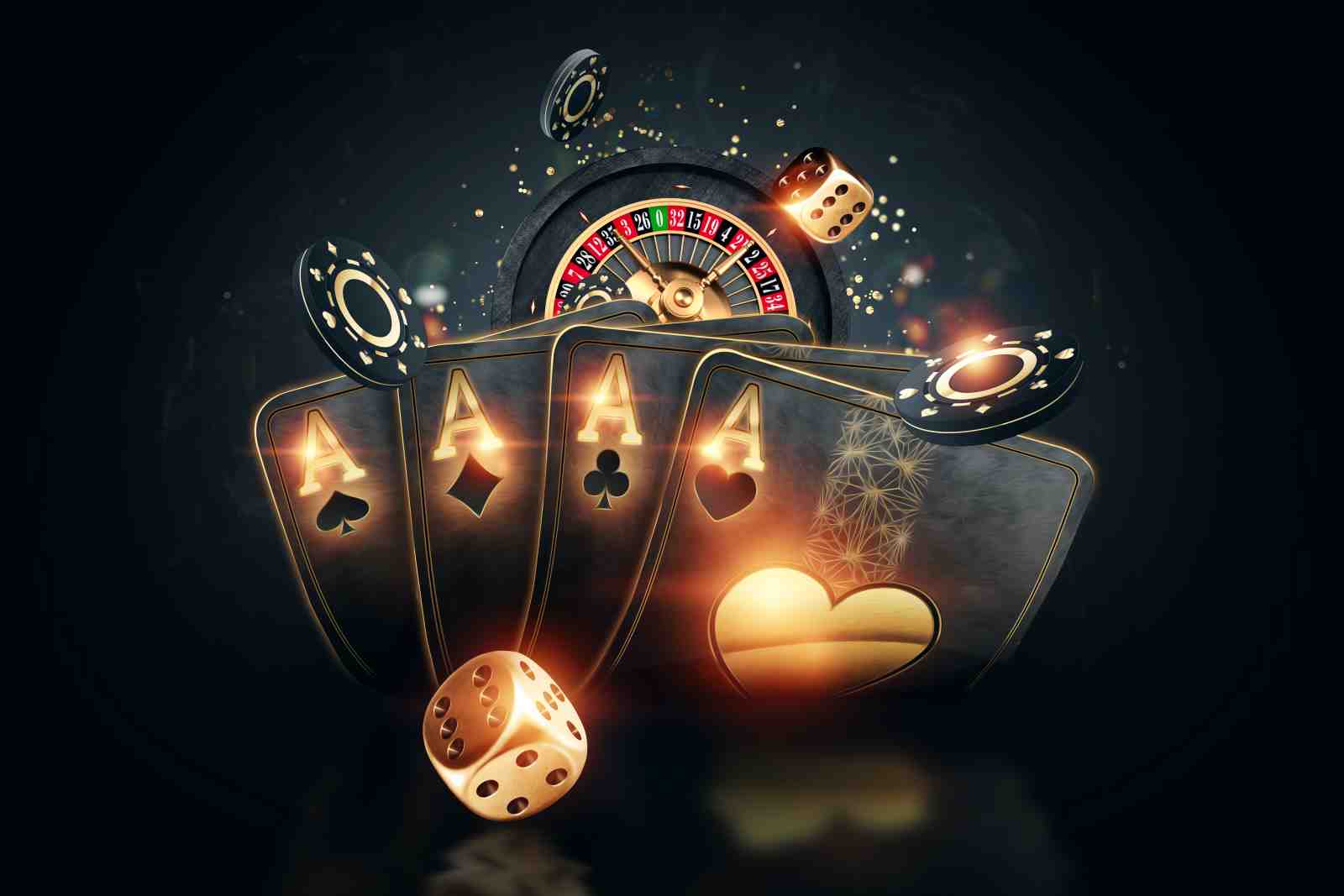 Lucky Aces Casino Game Wall Art