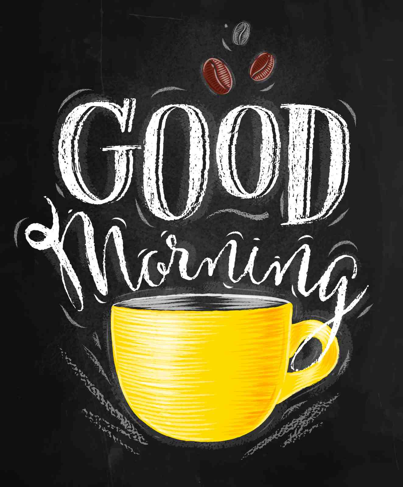 Sunny Morning Coffee Vibes Chalkboard Wall Art