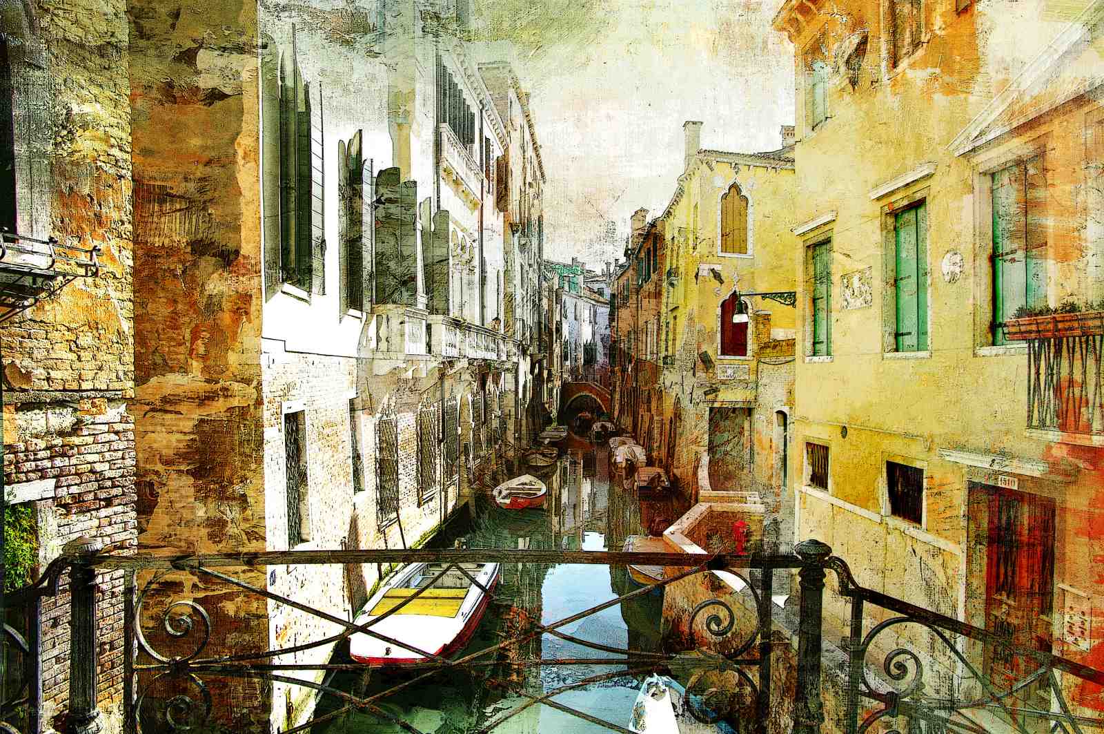 Venetian Canal Abstract Wall Art