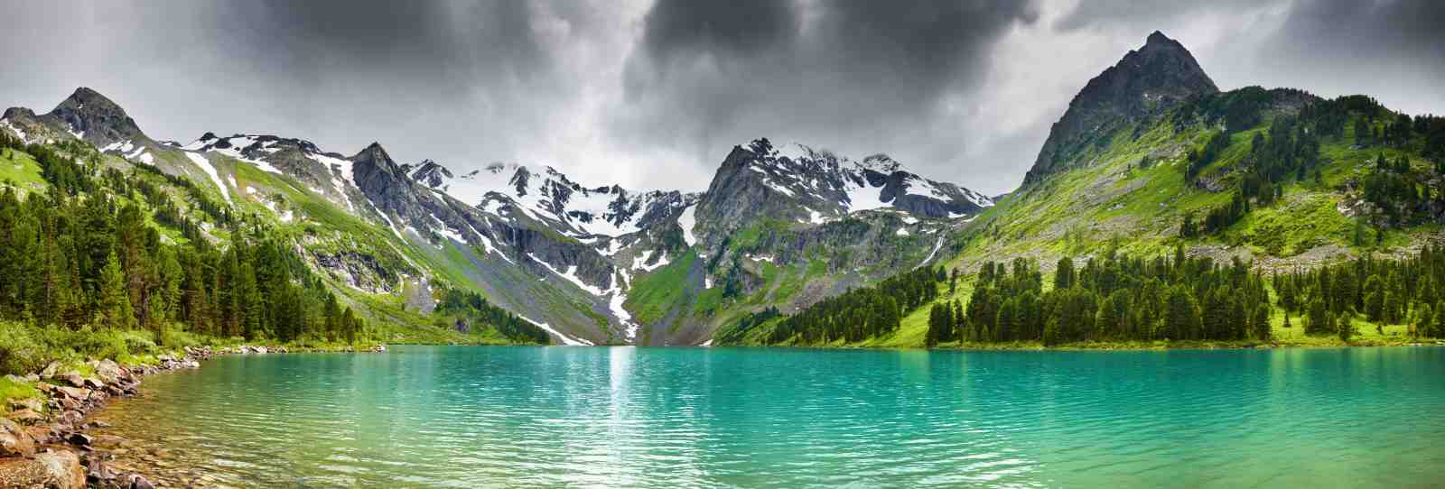 Turquoise Alpine Lake Mountain Serenity Wall Art