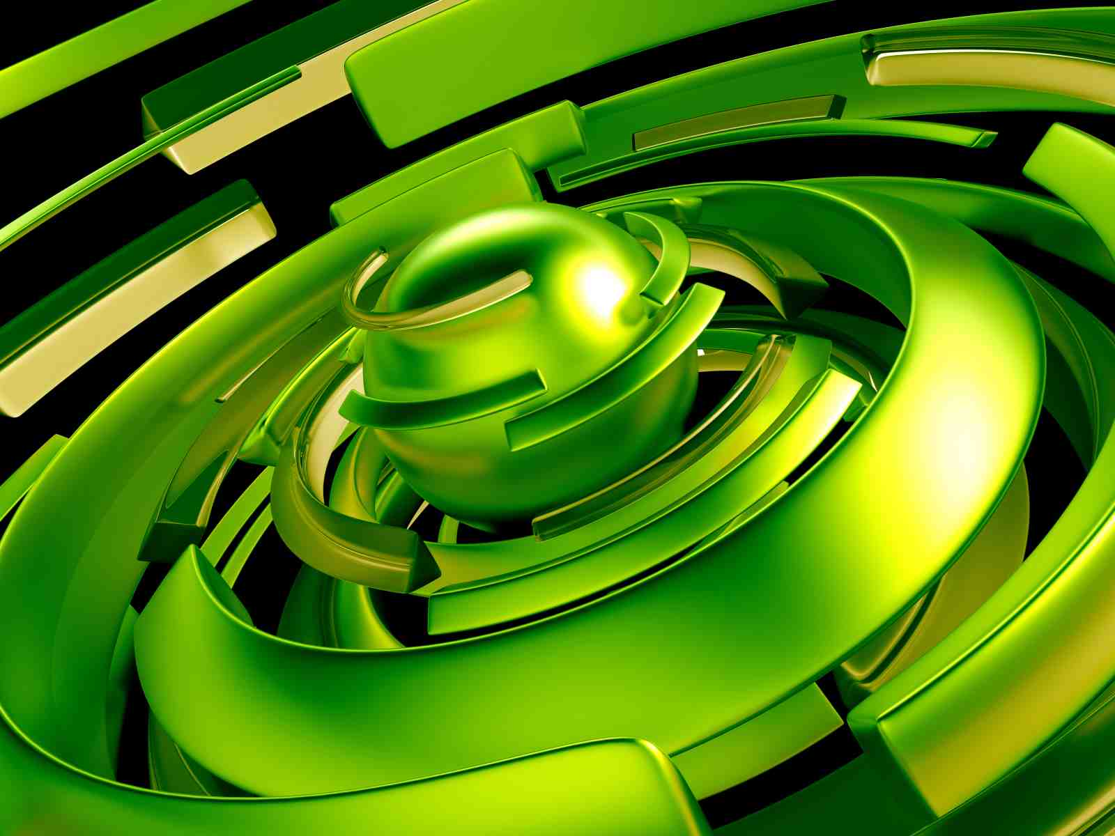 Abstract Green Swirls 3D Modern Art Wall Art
