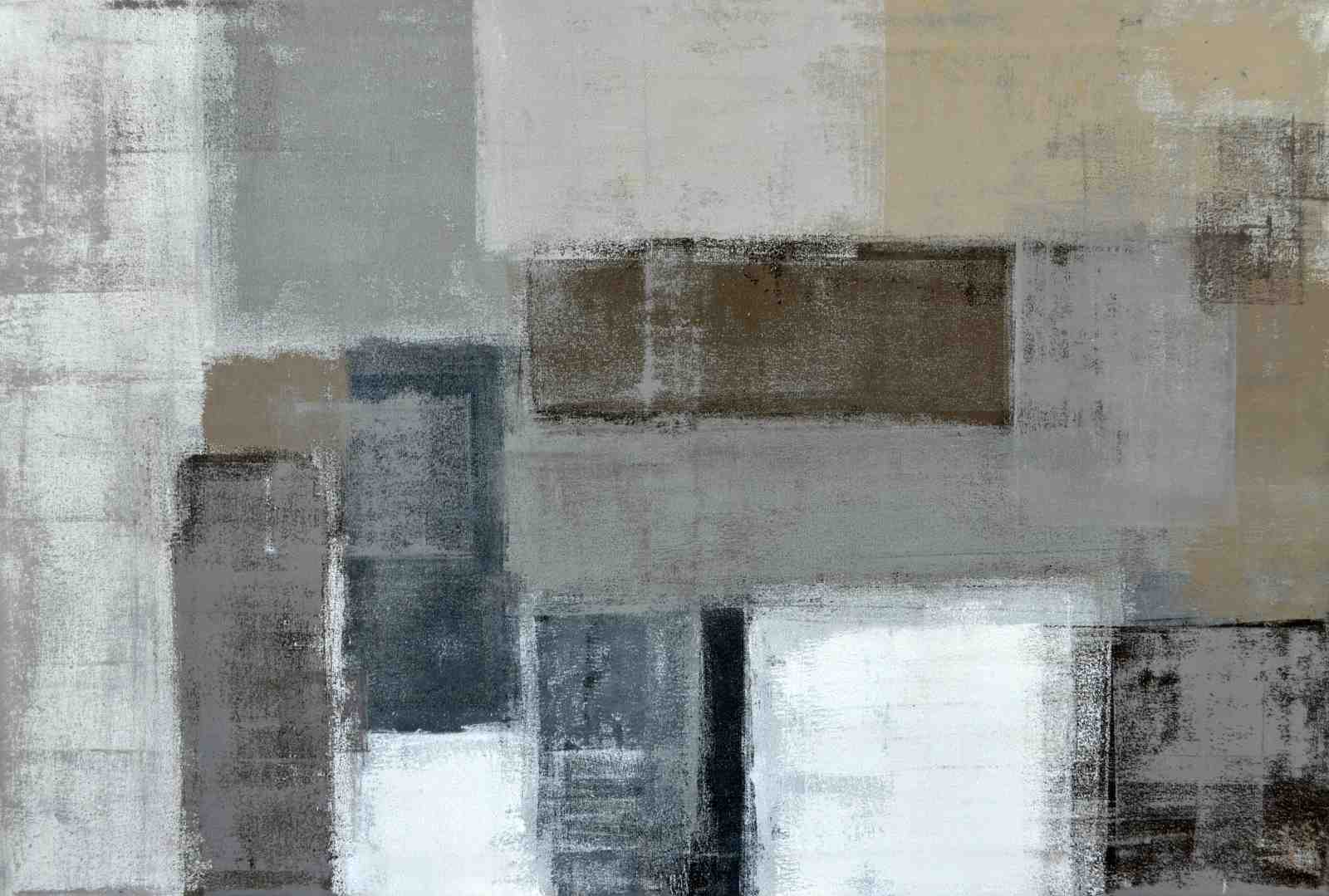 Abstract Geometric Beige & Grey Wall Art