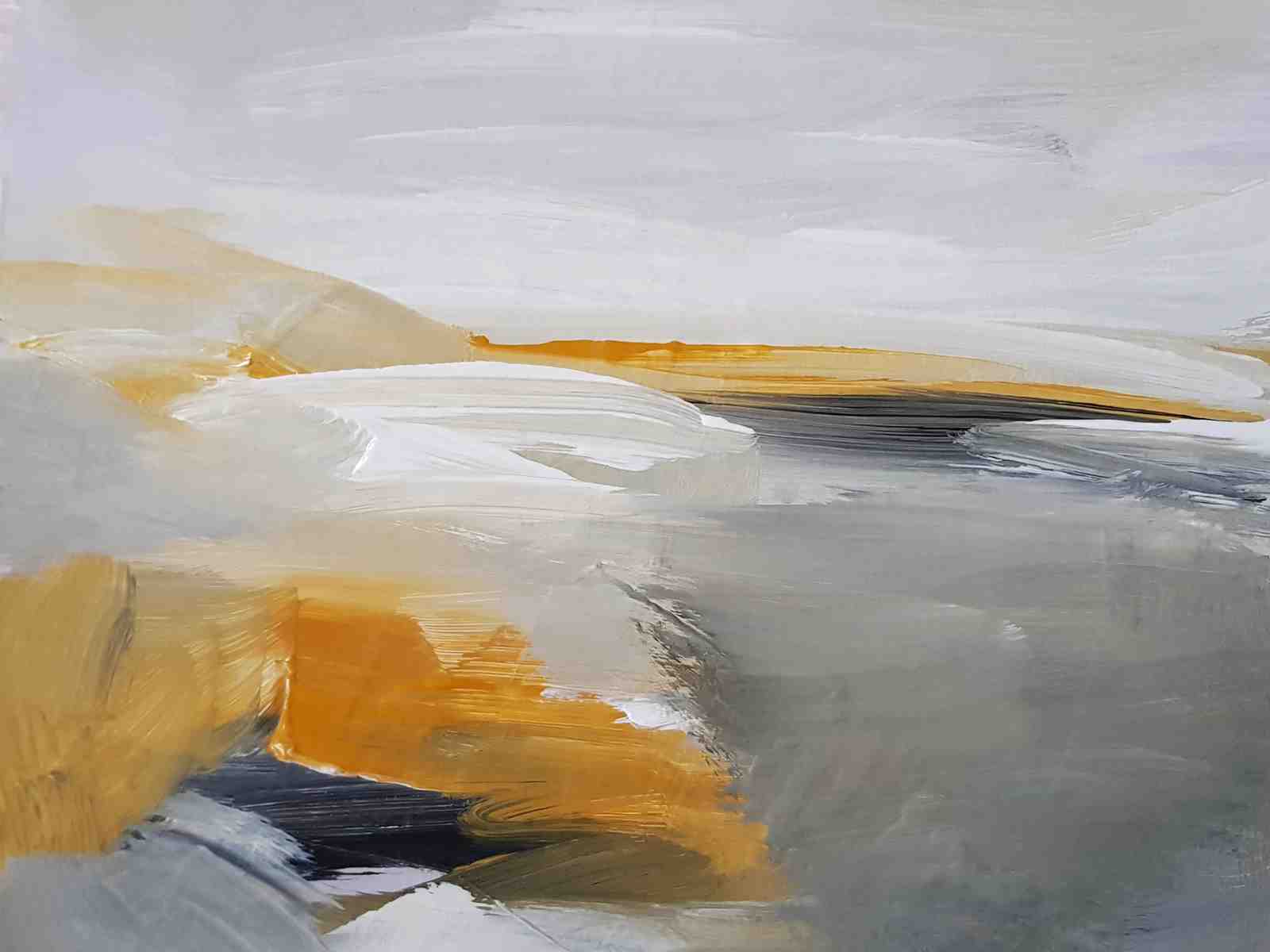 Abstract Landscape Golden Hues Wall Art