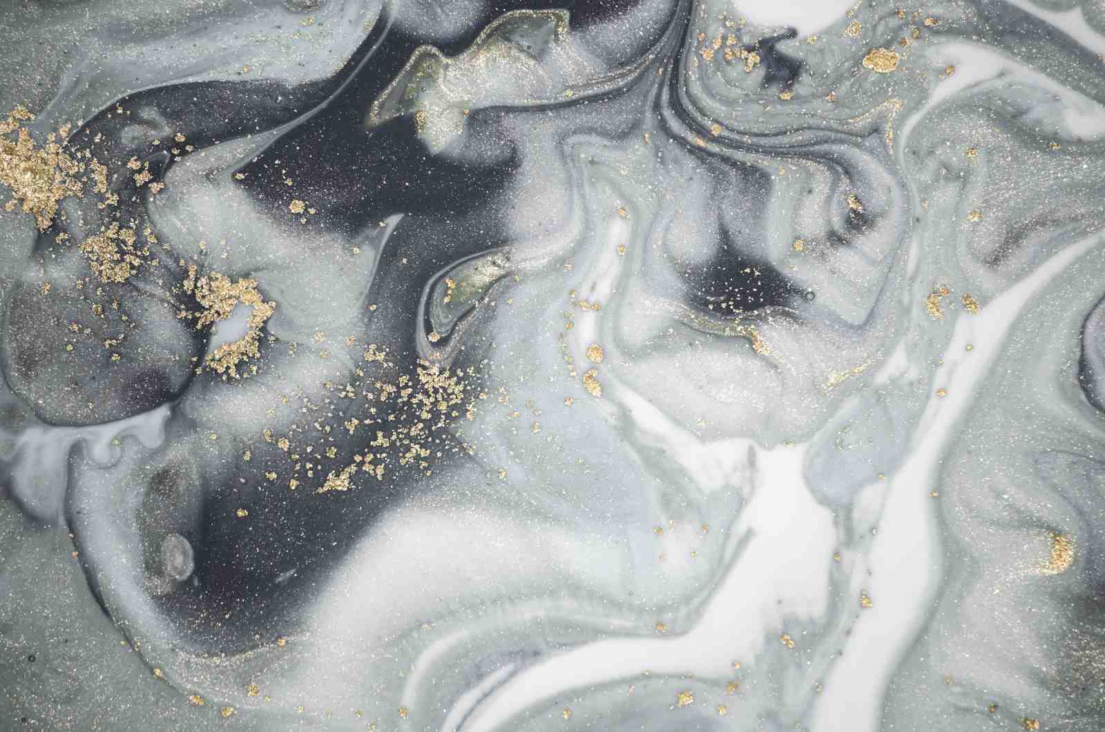 Elegant Marble Swirl Gold Splash Wall Art