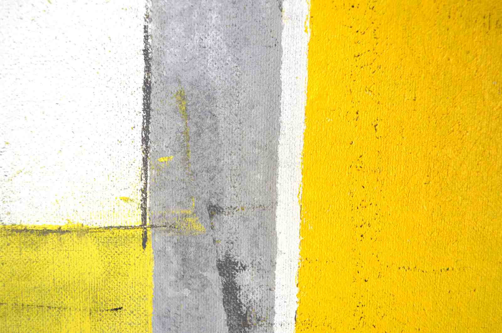 Bold Abstract Yellow & Gray Wall Art