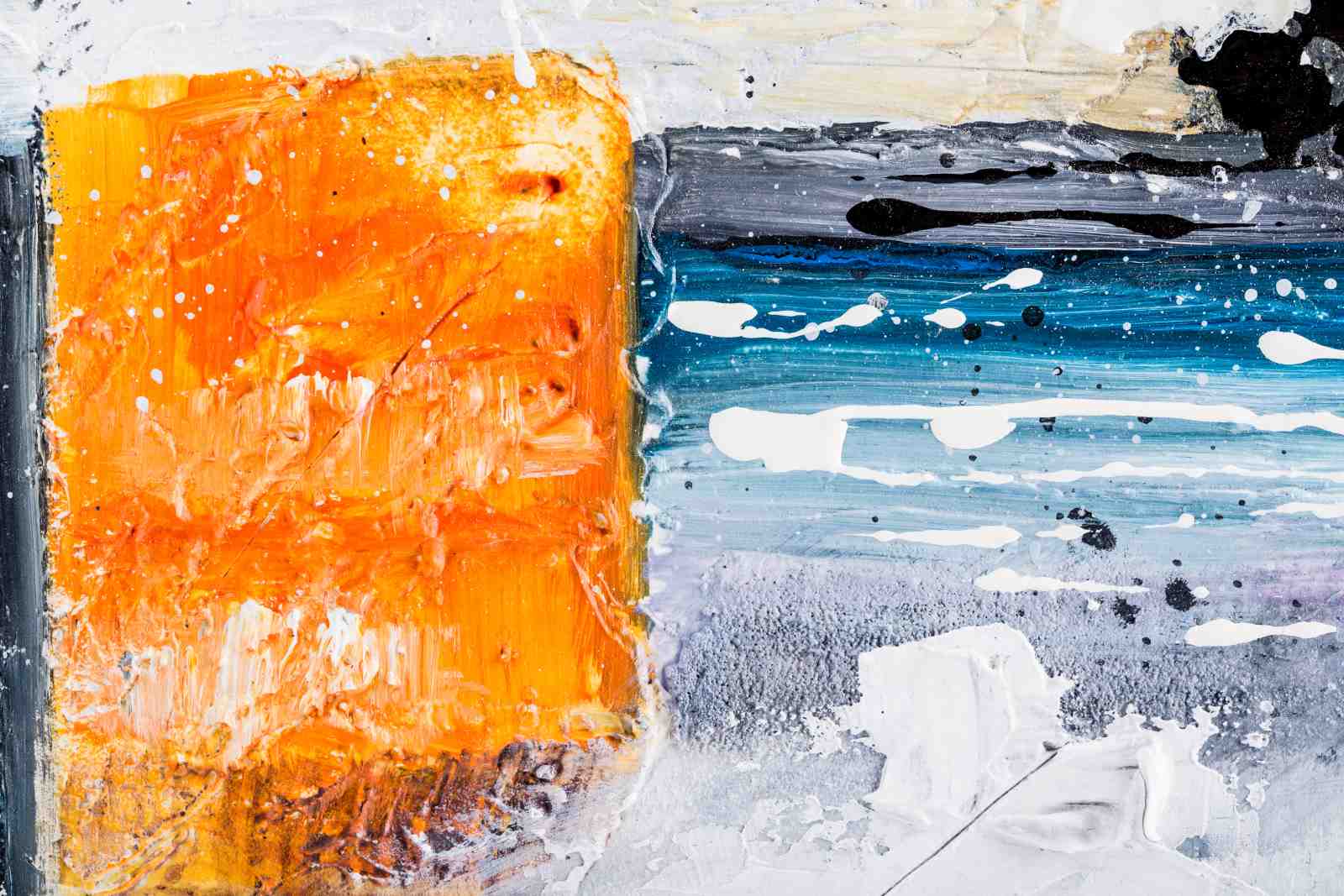 Vibrant Abstract Orange & Blue Wall Art