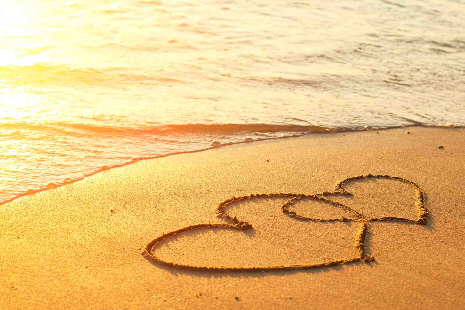 Romantic Beach Hearts Sand Art Wall Art