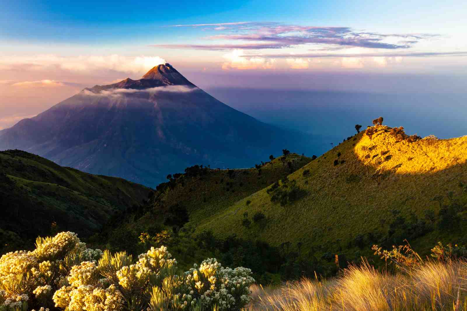 Majestic Volcano Sunrise Landscape Wall Art