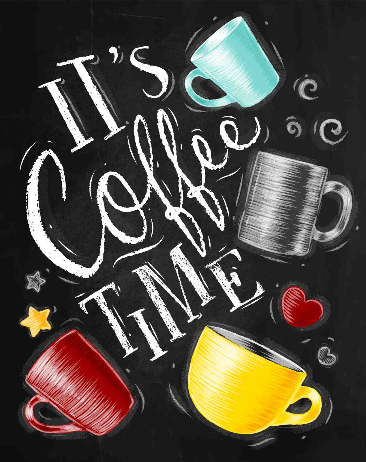 Chalkboard Coffee Time Wall Art Wall Art